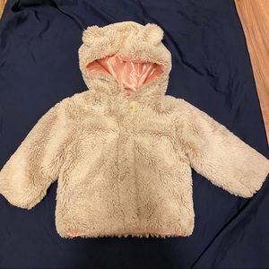 Faux fur hooded jacket for toddlers